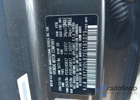 2014 Hyundai Santa Fe Sport 2.4L from USA, damaged, VIN 5XYZUDLB7EG161379